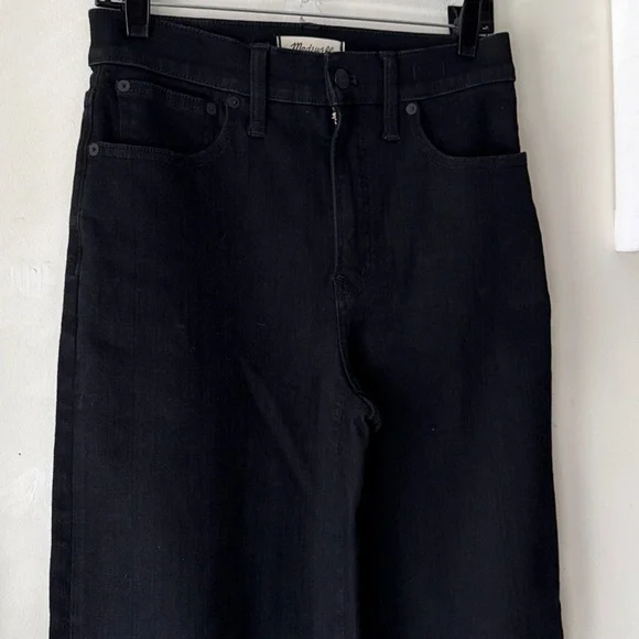 Madewell The Perfect Vintage Wide-Leg Jean Black Rinse Wash Super Stretch Sz 27 - Picture 4 of 13